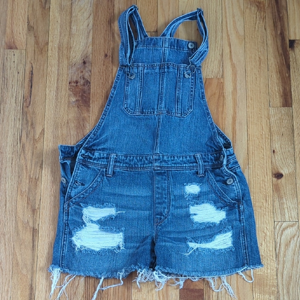 American Eagle Distressed Denim Overalls
